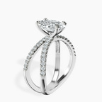 Platinum Dakota Criss Cross Lab Diamond Ring standing product image one