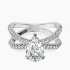 Platinum Dakota Criss Cross Lab Diamond Ring front image
