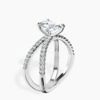 Platinum Dakota Criss Cross Lab Diamond Ring standing product image one