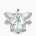 Platinum Dakota Criss Cross Lab Diamond Ring front image