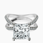 Platinum Dakota Criss Cross Lab Diamond Ring front image