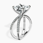 Platinum Dakota Criss Cross Lab Diamond Ring standing product image one