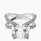 Platinum Dakota Criss Cross Lab Diamond Ring front image