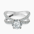 Platinum Dakota Criss Cross Lab Diamond Ring front image