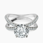 Platinum Dakota Criss Cross Lab Diamond Ring front image