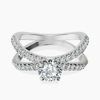 18kt White Gold Dakota Criss Cross Lab Diamond Ring front image