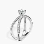 Platinum Dakota Criss Cross Lab Diamond Ring standing product image one
