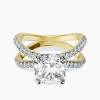 14kt Yellow Gold Dakota Criss Cross Lab Diamond Ring front image
