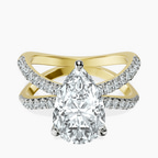 14kt Yellow Gold Dakota Criss Cross Lab Diamond Ring front image