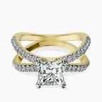14kt Yellow Gold Dakota Criss Cross Lab Diamond Ring front image
