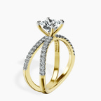 14kt Yellow Gold Dakota Criss Cross Lab Diamond Ring standing product image one