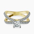 14kt Yellow Gold Dakota Criss Cross Lab Diamond Ring front image