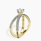 18kt Yellow Gold Dakota Criss Cross Lab Diamond Ring standing product image one