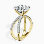 14kt Yellow Gold Dakota Criss Cross Lab Diamond Ring standing product image one