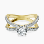 10kt Yellow Gold Dakota Criss Cross Lab Diamond Ring front image