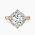 10kt Rose Gold Melody Vintage Halo Lab Diamond Ring front image