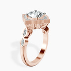 10kt Rose Gold Melody Vintage Halo Lab Diamond Ring standing product image one