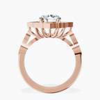 10kt Rose Gold Melody Vintage Halo Lab Diamond Ring side right image one