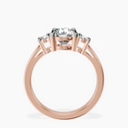 18kt Rose Gold Intricacy Three stone Lab Diamond Ring side right image one