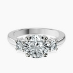 9ct White Gold Intricacy Three stone Lab Diamond Ring front image