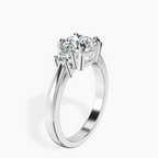 9ct White Gold Intricacy Three stone Lab Diamond Ring standing product image one