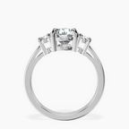 9ct White Gold Intricacy Three stone Lab Diamond Ring side right image one