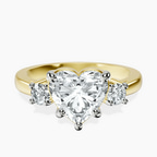 18kt Yellow Gold Meghan Markle Three stone Lab Diamond Ring front image