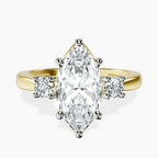 18kt Yellow Gold Meghan Markle Three stone Lab Diamond Ring front image