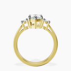 18kt Yellow Gold Meghan Markle Three stone Lab Diamond Ring side right image one