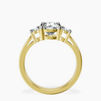18kt Yellow Gold Intricacy Three stone Lab Diamond Ring side right image one