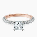 14kt Rose Gold Grace Micro pavé Eternity Lab Diamond Ring front image