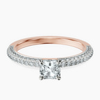 18kt Rose Gold Grace Micro pavé Eternity Lab Diamond Ring front image