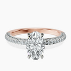18kt Rose Gold Grace Micro pavé Eternity Lab Diamond Ring front image