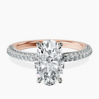 9ct Rose Gold Grace Micro pavé Eternity Lab Diamond Ring front image