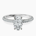 14kt White Gold Grace Micro pavé Eternity Lab Diamond Ring front image