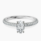 14kt White Gold Grace Micro pavé Eternity Lab Diamond Ring front image