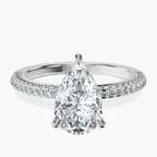 9ct White Gold Grace Micro pavé Eternity Lab Diamond Ring front image