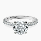 9ct White Gold Grace Micro pavé Eternity Lab Diamond Ring front image