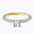 14kt Yellow Gold Grace Micro pavé Eternity Lab Diamond Ring front image
