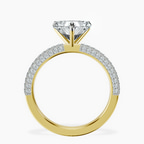 2.23 ct. heart Grace pavé Eternity Ring in 18kt yellow gold side right image one