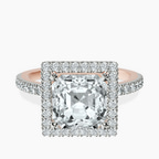 18kt Rose Gold Elle classic halo Lab Diamond ring front image