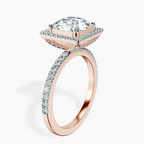 18kt Rose Gold Elle classic halo Lab Diamond ring standing product image one