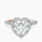 18kt Rose Gold Elle classic halo Lab Diamond ring front image