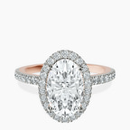 18kt Rose Gold Elle classic halo Lab Diamond ring front image