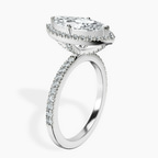 1.39 ct. marquise Elle Classic Halo Ring in 10kt white gold standing product image one