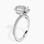 2.06 ct. oval Elle Classic Halo Ring in 10kt white gold standing product image one