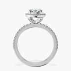 2.06 ct. oval Elle Classic Halo Ring in 10kt white gold side right image one