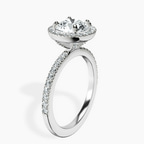 18kt White Gold Elle classic halo Lab Diamond ring standing product image one