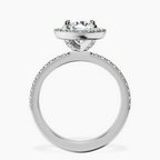 18kt White Gold Elle classic halo Lab Diamond ring side right image one