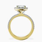 1.49 ct. cushion Elle Classic Halo Ring in 18kt yellow gold side right image one
